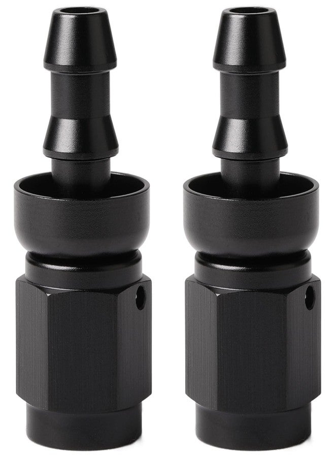 Podavelle 4AN Straight Push Lock Hose Fitting End Adapter Aluminum Black 2PCS - Image 1
